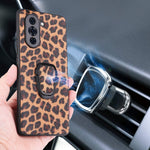 Huawei Nova 10 4G PU-läderbelagt PC+TPU Halkfritt stötsäkert mobilskal Stödställ Magnetiskt Bilfäste Skydd