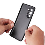 Huawei Nova 10 4G PU-läderbelagt PC+TPU Halkfritt stötsäkert mobilskal Stödställ Magnetiskt Bilfäste Skydd