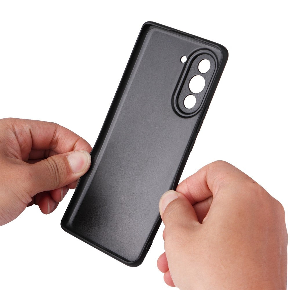 Huawei Nova 10 4G PU-läderbelagt PC+TPU Halkfritt stötsäkert mobilskal Stödställ Magnetiskt Bilfäste Skydd