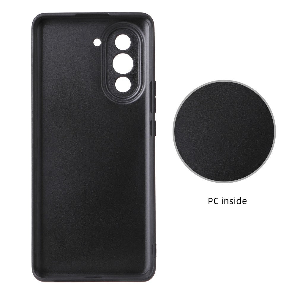Huawei Nova 10 4G PU-läderbelagt PC+TPU Halkfritt stötsäkert mobilskal Stödställ Magnetiskt Bilfäste Skydd