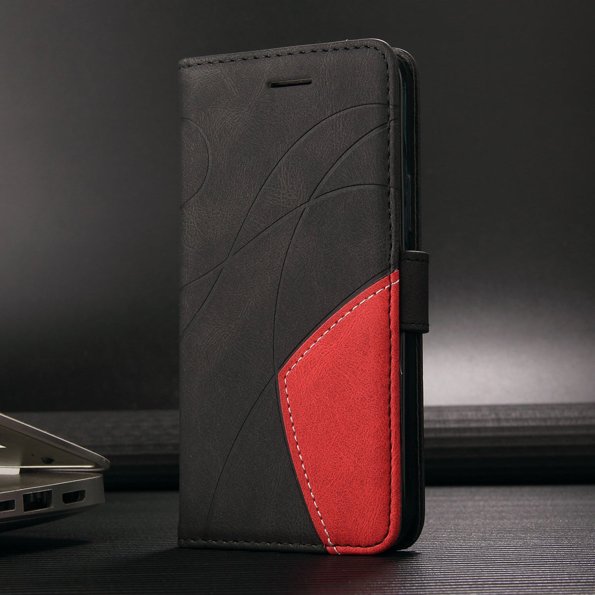 For Honor Magic8 Lite 5G / X9d 5G / X70 5G Leather Phone Case Stand Wallet with Bi-colour Splicing Design