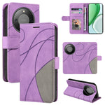 For Honor Magic8 Lite 5G / X9d 5G / X70 5G Leather Phone Case Stand Wallet with Bi-colour Splicing Design