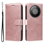 For Honor Magic8 Lite 5G / X9d 5G / X70 5G Leather Wallet Case with Strap Solid Color Phone Stand Cover