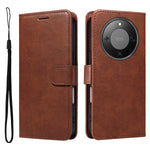 For Honor Magic8 Lite 5G / X9d 5G / X70 5G Leather Wallet Case with Strap Solid Color Phone Stand Cover