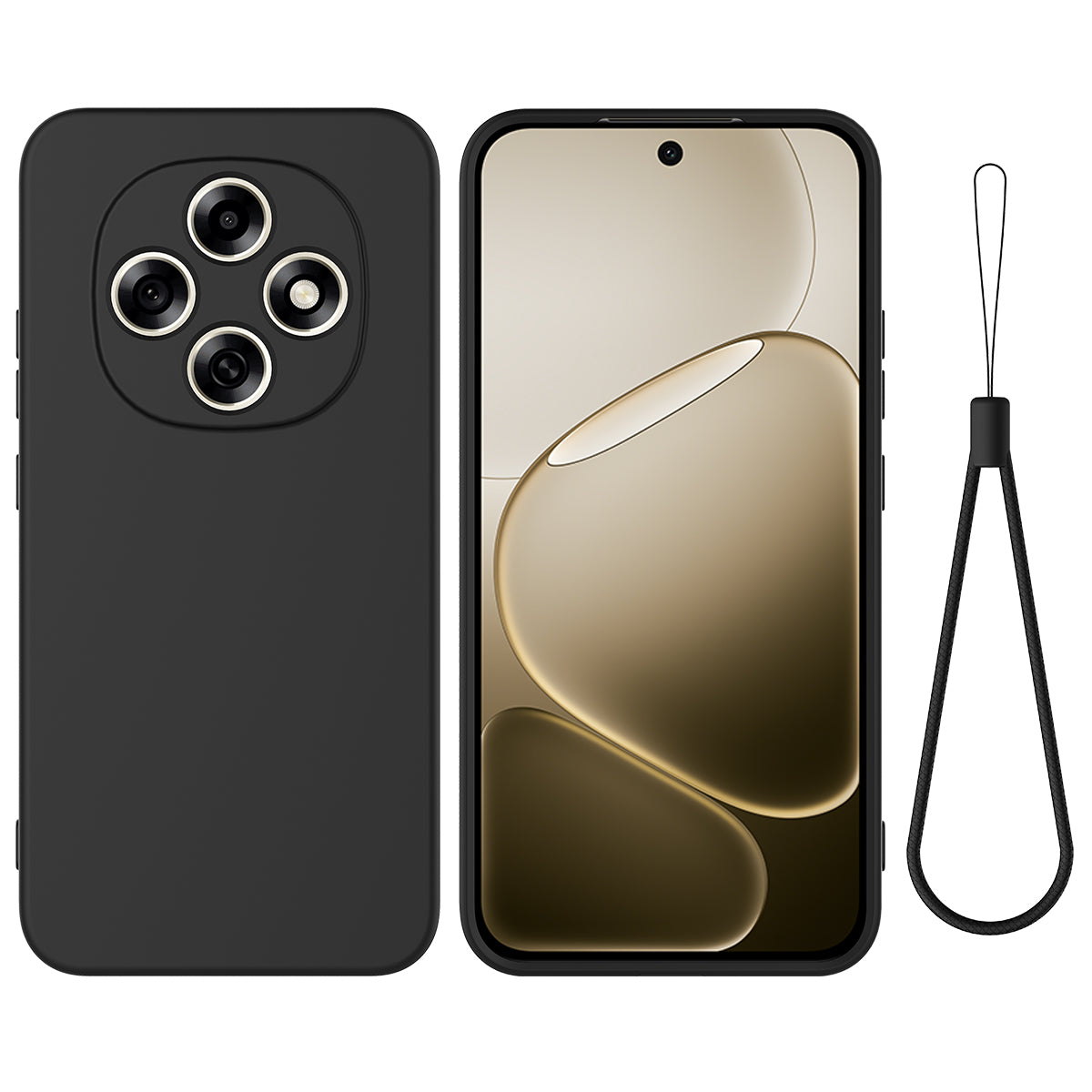 Oppo F31 Pro 5G flytande silikonskal mobil baksida med handrem