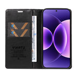 YIKATU For Xiaomi 17 Pro Wallet Case  YK-006 Magnetic Closure Leather Phone Cover Litchi Texture