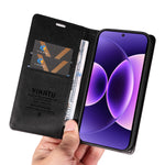 YIKATU For Xiaomi 17 Pro Wallet Case  YK-006 Magnetic Closure Leather Phone Cover Litchi Texture