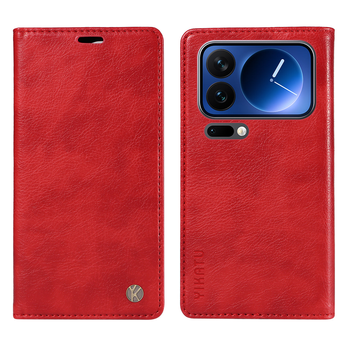YIKATU For Xiaomi 17 Pro Wallet Case  YK-006 Magnetic Closure Leather Phone Cover Litchi Texture