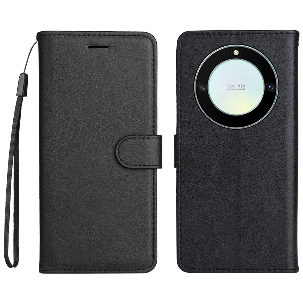 For Honor X40 5G / X9a 5G / Magic5 Lite 5G Case Solid Color Leather Mobile Cover Wallet Stand with Strap