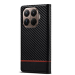 LC.IMEEKE For Xiaomi 15T Pro Wallet Case Carbon Fiber Texture Leather Phone Cover