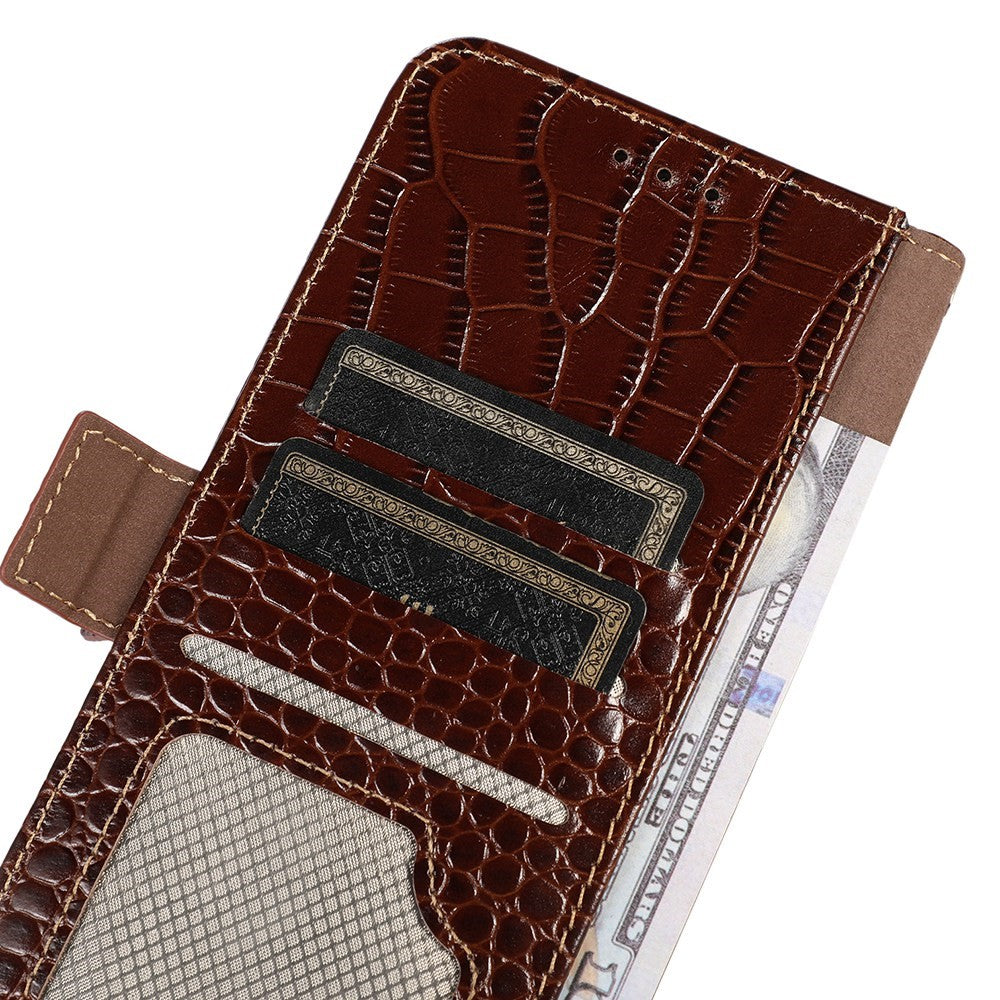For Samsung Galaxy S26 Ultra Case RFID Blocking Wallet Crocodile Texture Genuine Cow Leather Phone Cover
