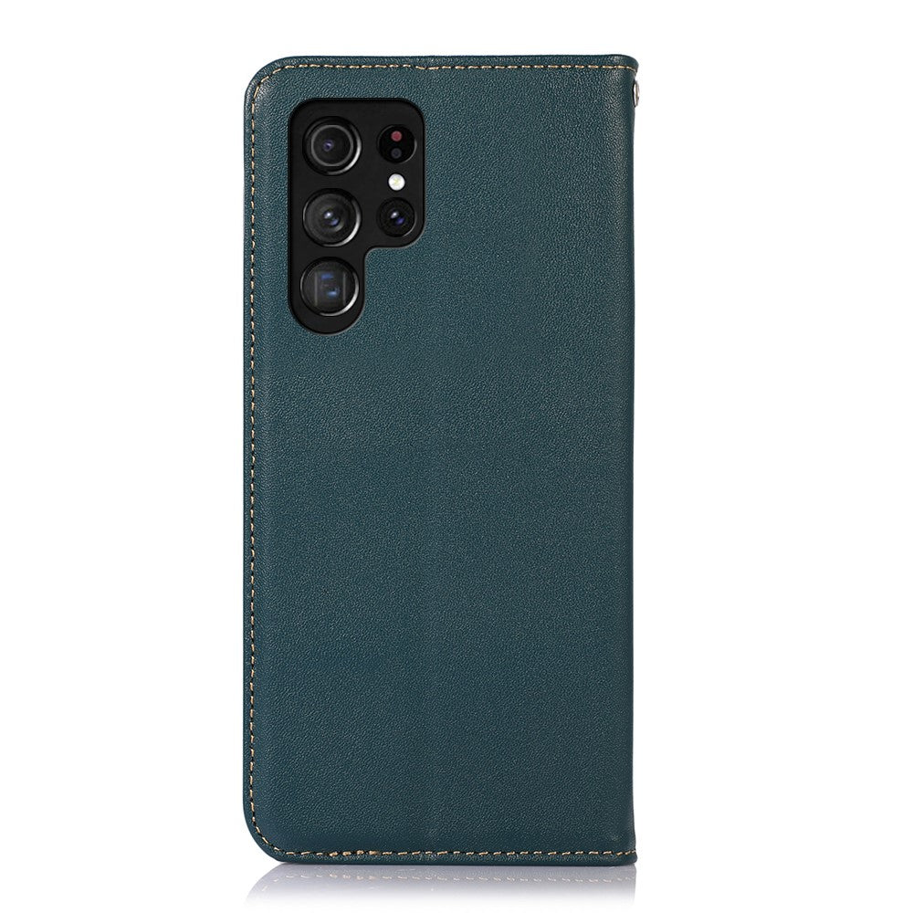 KHAZNEH For Samsung Galaxy S26 Ultra Case Wallet Genuine Cow Leather Phone Cover Nappa Texture