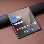 Samsung Galaxy Z Fold4 5G Magnetiskt Skal Kolfibertextur PC mobilskal med Härdat Glasfilm