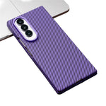 Samsung Galaxy Z Fold4 5G Magnetiskt Skal Kolfibertextur PC mobilskal med Härdat Glasfilm