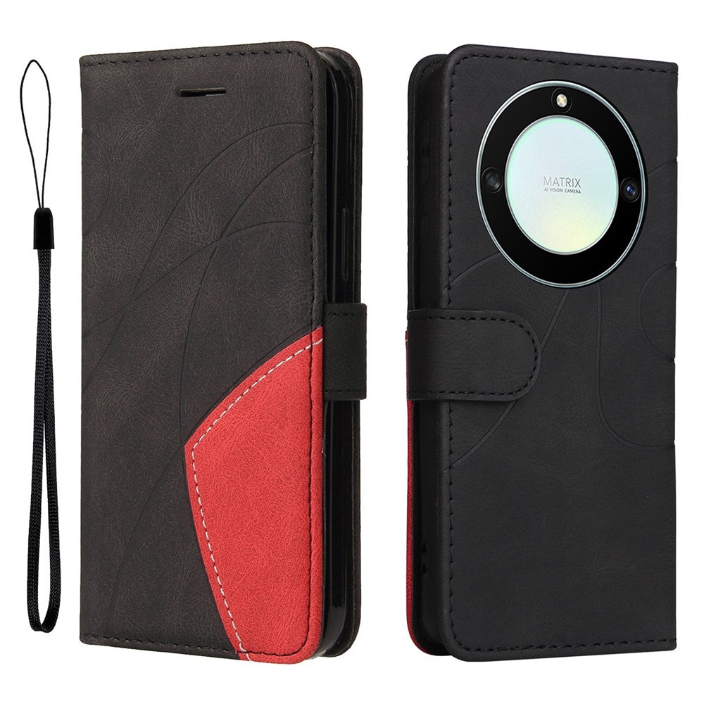 For Honor X40 5G / X9a 5G / Magic5 Lite 5G Leather Case Wallet Stand Color Splicing Phone Cover