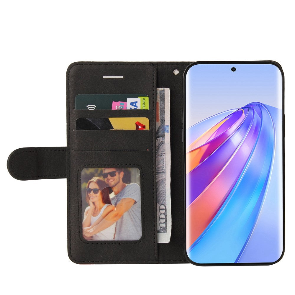For Honor X40 5G / X9a 5G / Magic5 Lite 5G Leather Case Wallet Stand Color Splicing Phone Cover