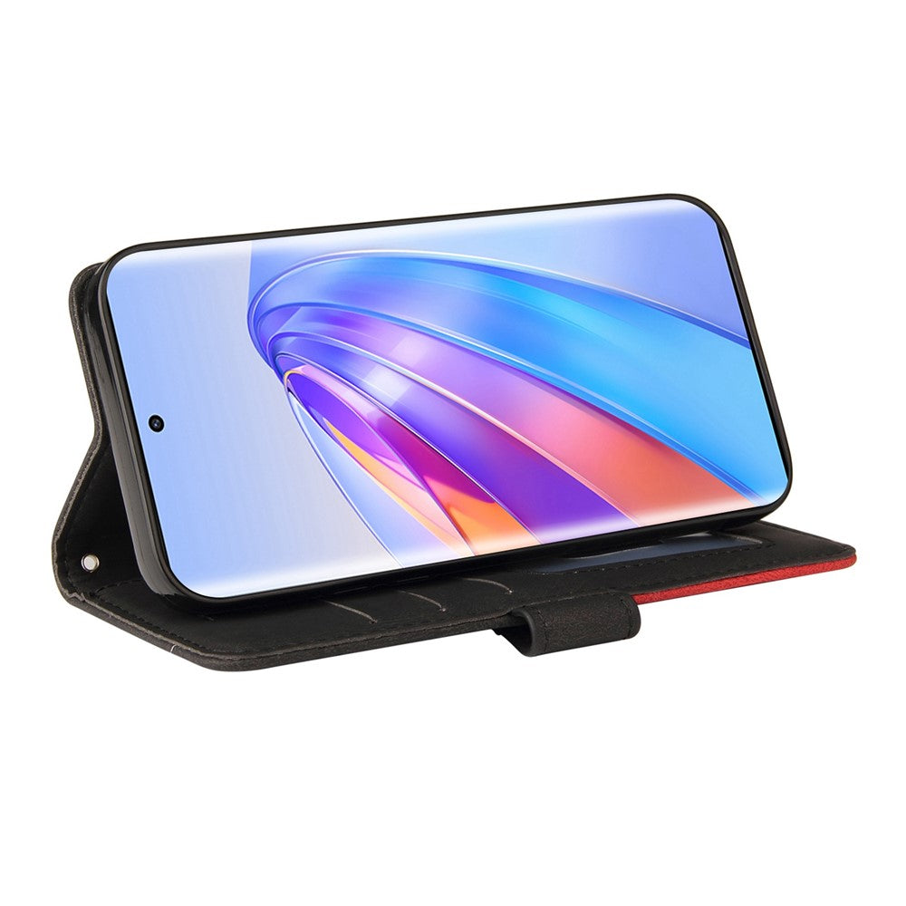 For Honor X40 5G / X9a 5G / Magic5 Lite 5G Leather Case Wallet Stand Color Splicing Phone Cover