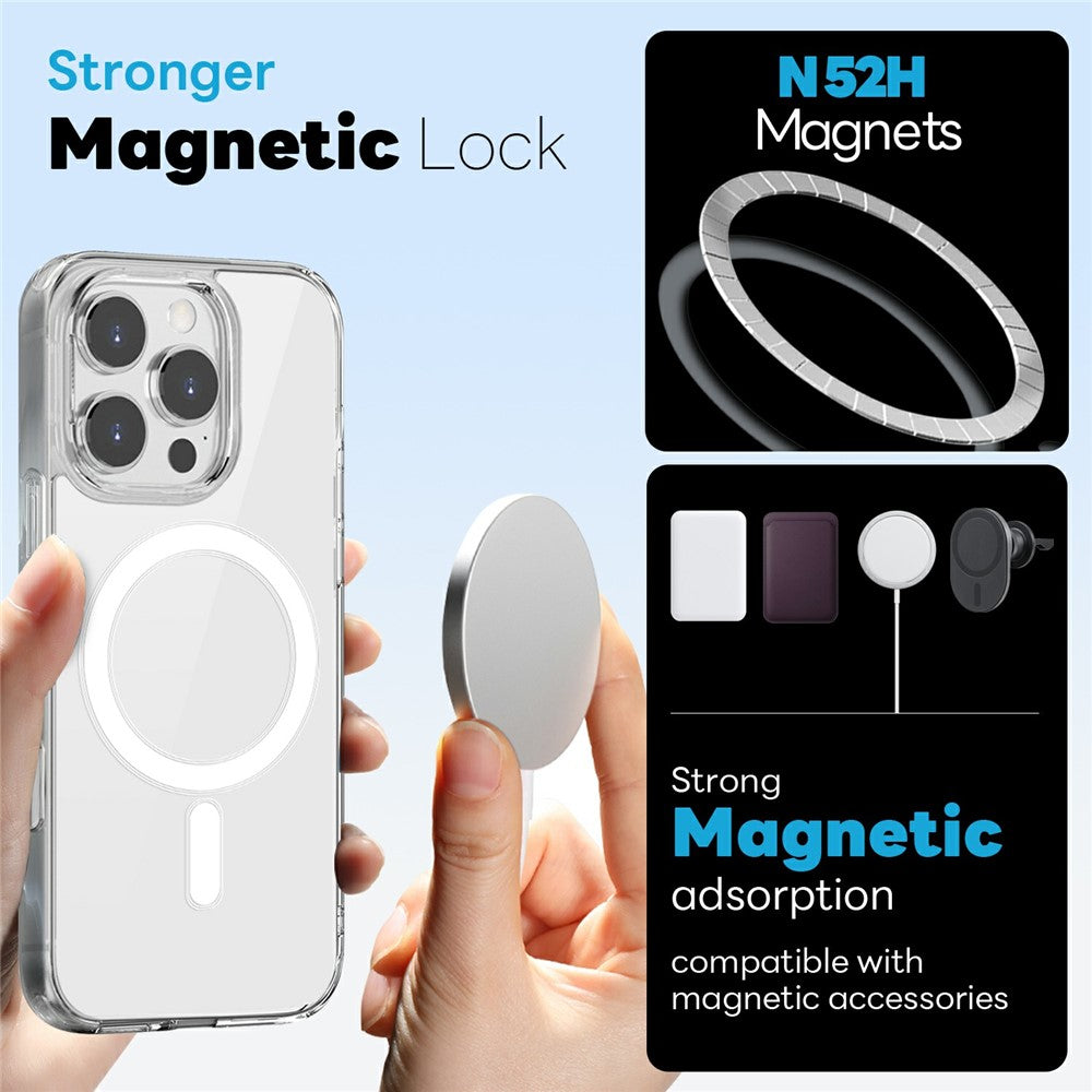 NORTHJO 5 in 1 Set for iPhone 16 Pro Magnetic Case PC + TPU Phone Cover with 2 Front Screen Protector + 2 Lens Film