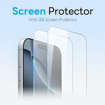 NORTHJO 5 in 1 Set for iPhone 16 Pro Magnetic Case PC + TPU Phone Cover with 2 Front Screen Protector + 2 Lens Film