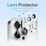 NORTHJO 5 in 1 Set for iPhone 16 Pro Magnetic Case PC + TPU Phone Cover with 2 Front Screen Protector + 2 Lens Film