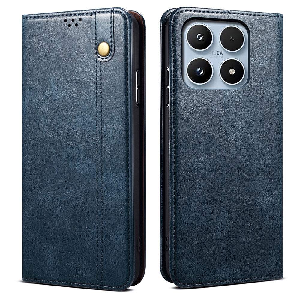 Xiaomi 17-skal Crazy Horse Texture Waxy Leather Plånboksfodral med stativ