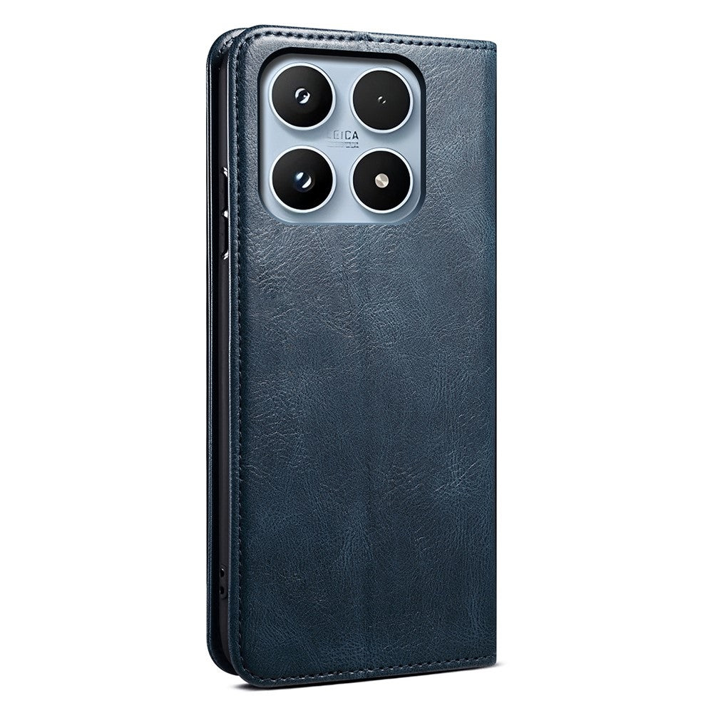 Xiaomi 17-skal Crazy Horse Texture Waxy Leather Plånboksfodral med stativ
