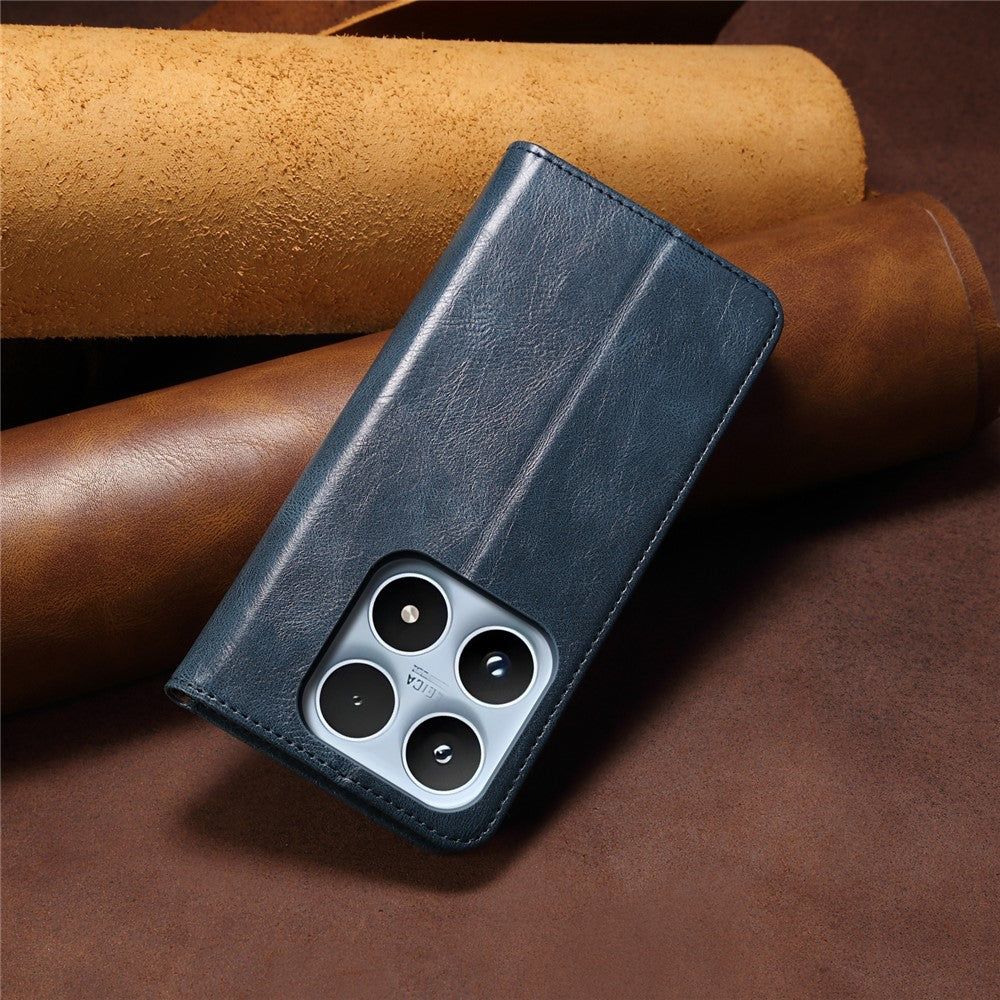 Xiaomi 17-skal Crazy Horse Texture Waxy Leather Plånboksfodral med stativ