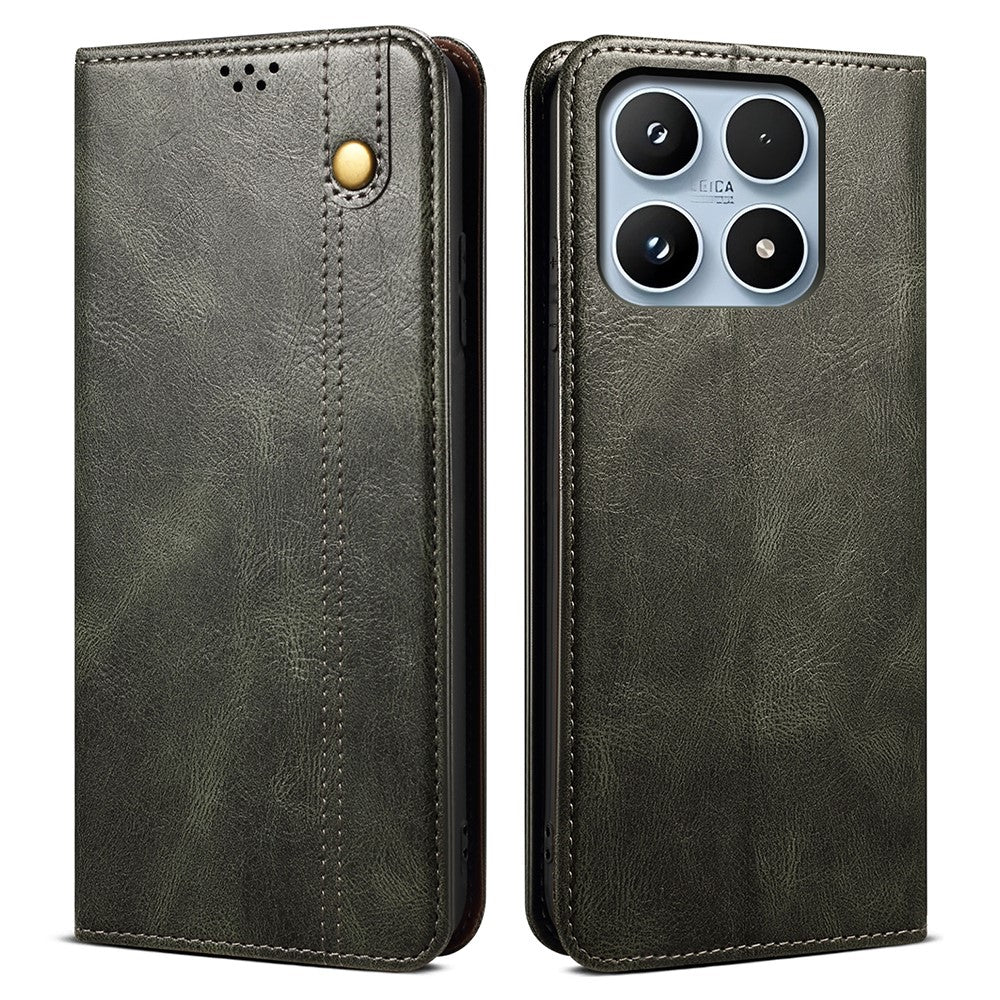 For Xiaomi 17 Case Crazy Horse Texture Waxy Leather Wallet Stand Phone Cover