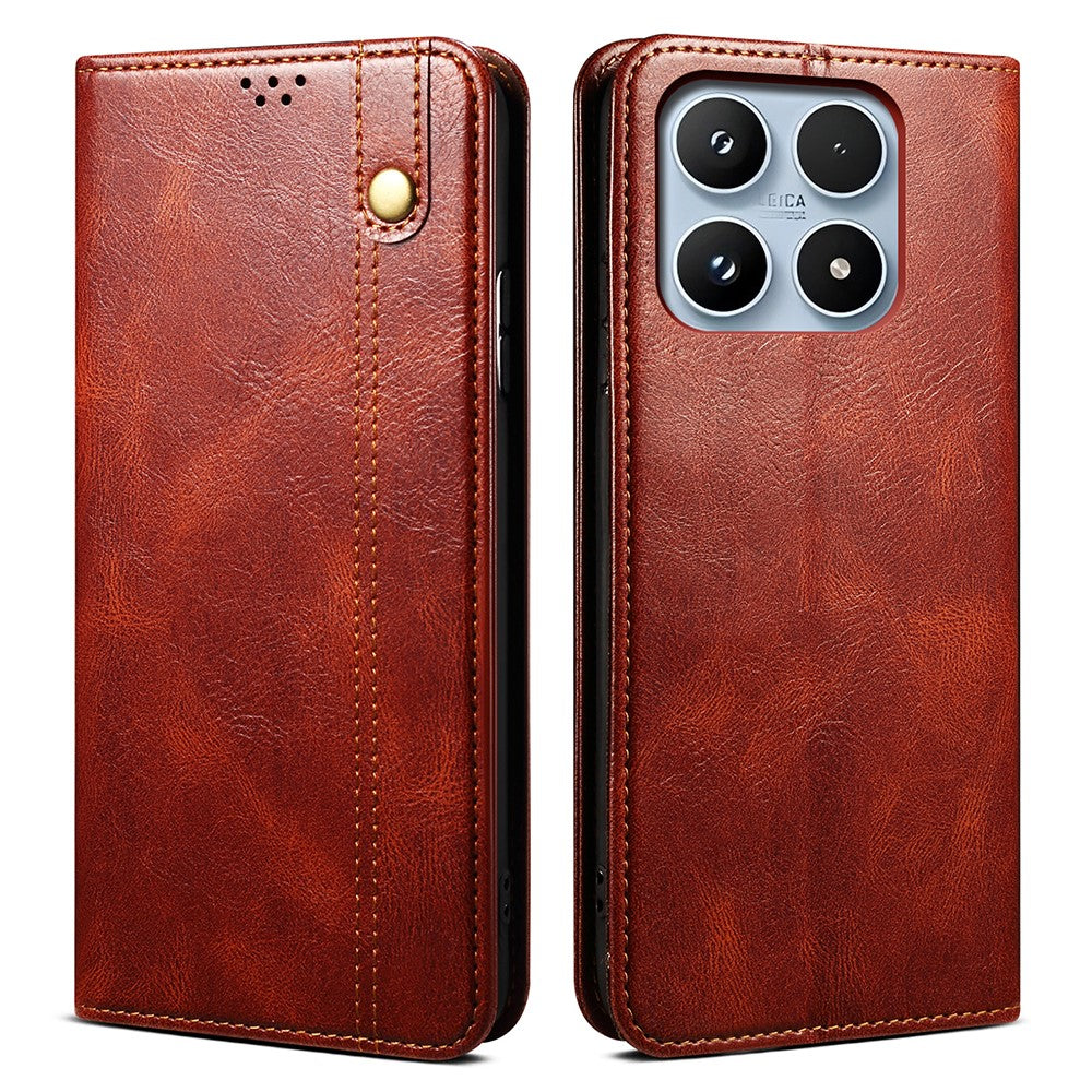For Xiaomi 17 Case Crazy Horse Texture Waxy Leather Wallet Stand Phone Cover