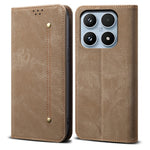For Xiaomi 17 Case Jeans Cloth Texture Anti-Scratch Leather Stand Phone Cover