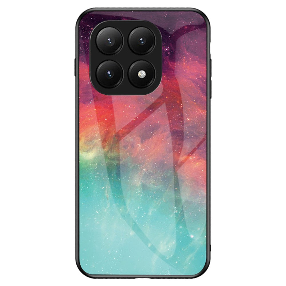 For Xiaomi 15T Case Starry Sky Pattern Tempered Glass Phone Cover