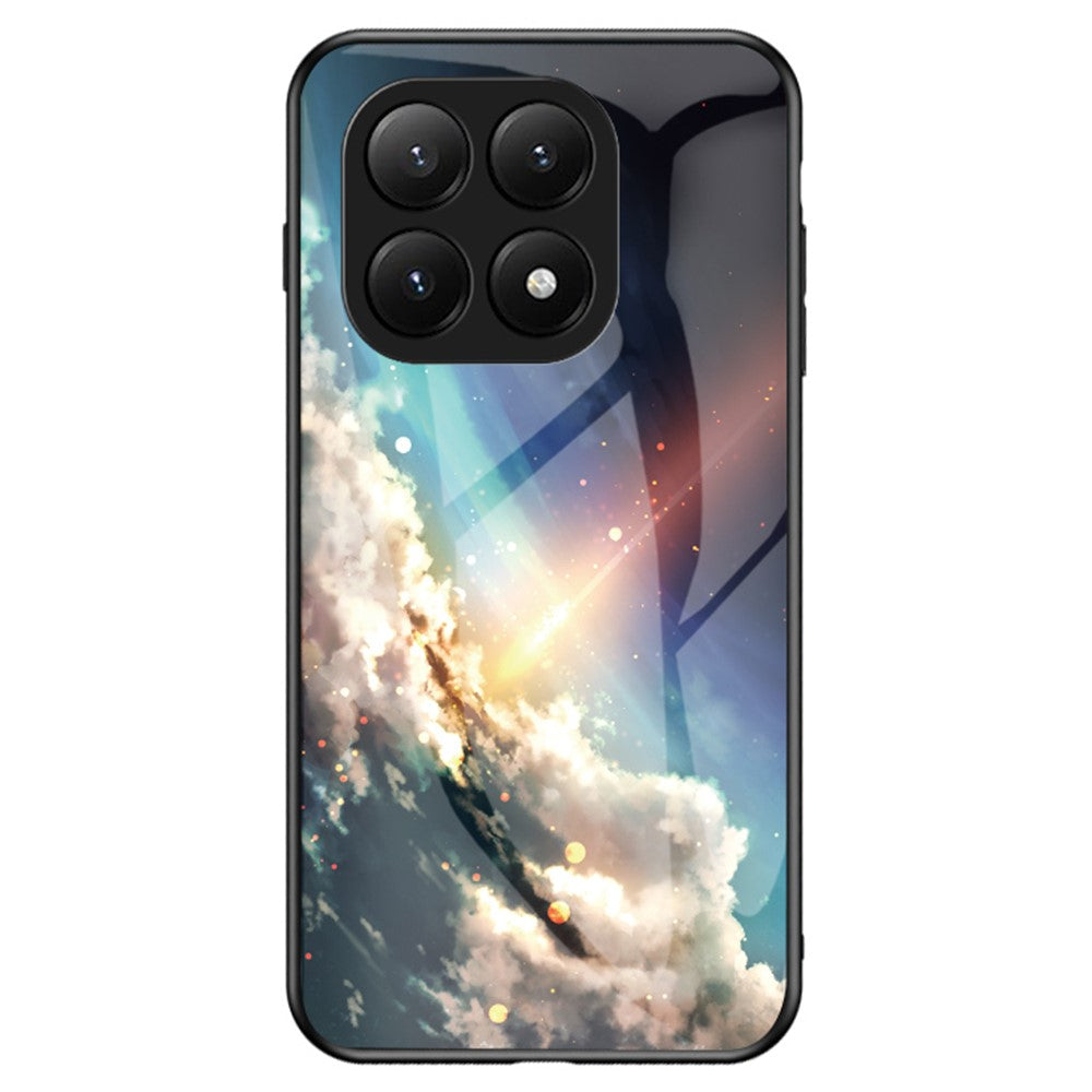Xiaomi 15T-skal med stjärnhimmelmönster i härdat glas.