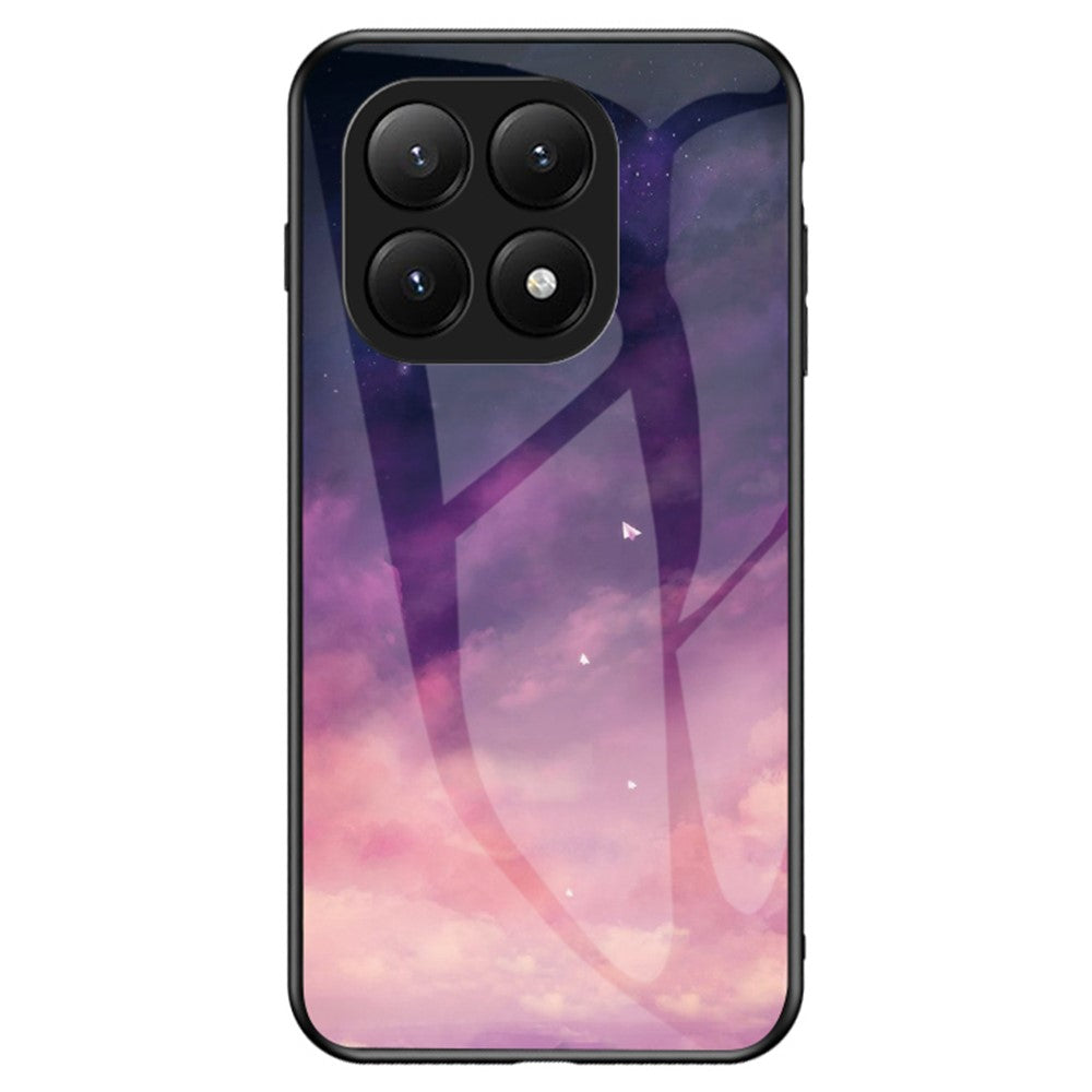 Xiaomi 15T-skal med stjärnhimmelmönster i härdat glas.