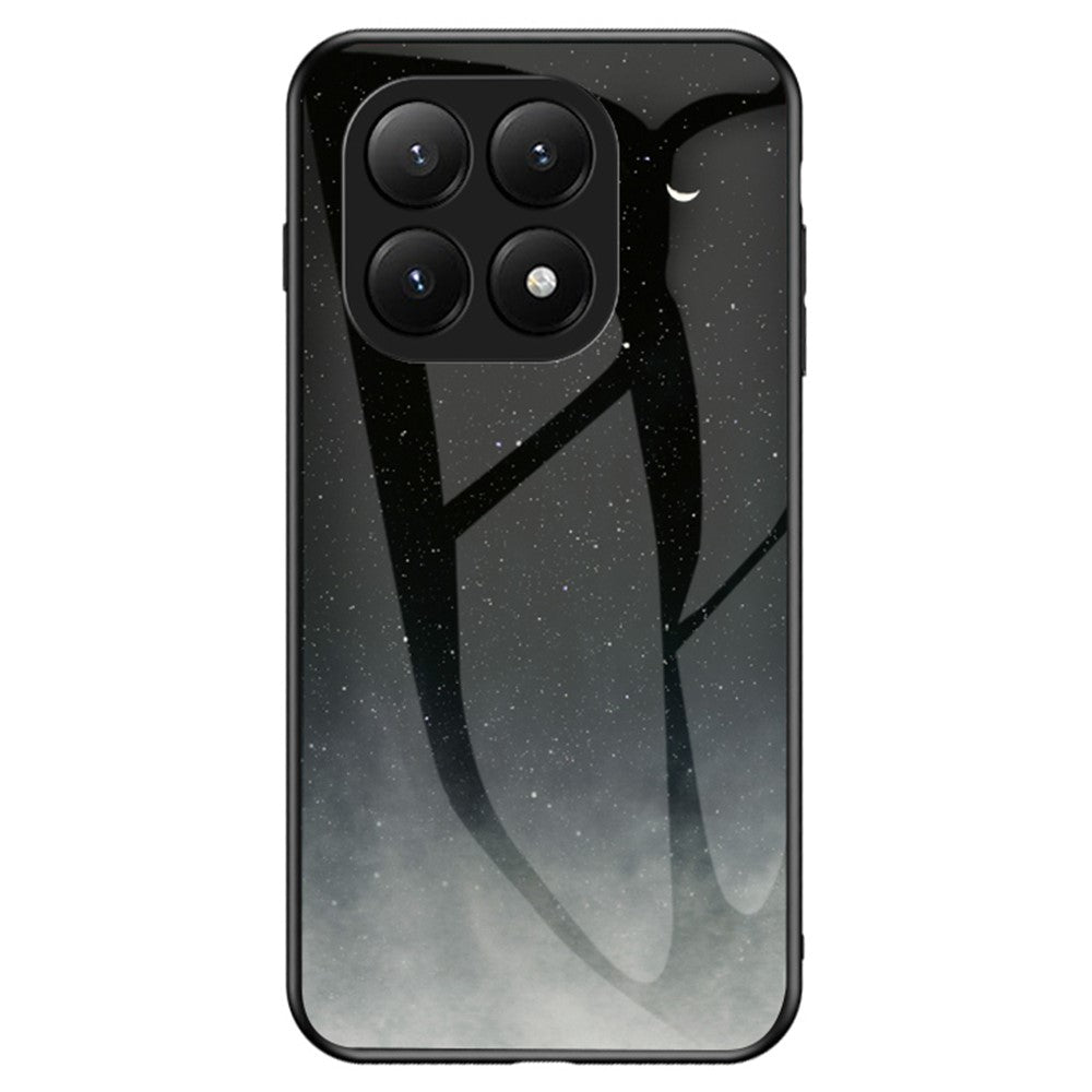 For Xiaomi 15T Case Starry Sky Pattern Tempered Glass Phone Cover