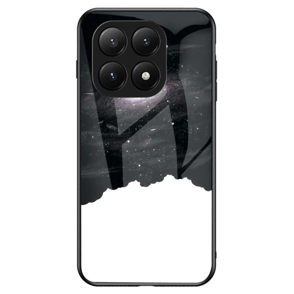 Xiaomi 15T-skal med stjärnhimmelmönster i härdat glas.