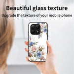 For Xiaomi 15T Pro Case Floral Pattern TPU + Tempered Glass Protective Phone Cover