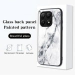 For Xiaomi 15T Pro Case Marble Pattern Tempered Glass + PC + TPU Protective Phone Cover