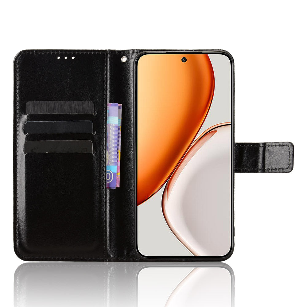 For Honor Magic8 Lite 5G / X9d 5G / X70 5G PU Leather Case with Strap Crazy Horse Texture Phone Wallet Cover