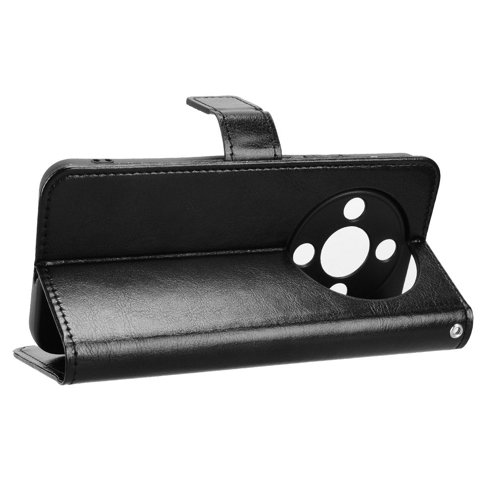 For Honor Magic8 Lite 5G / X9d 5G / X70 5G PU Leather Case with Strap Crazy Horse Texture Phone Wallet Cover