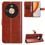 For Honor Magic8 Lite 5G / X9d 5G / X70 5G PU Leather Case with Strap Crazy Horse Texture Phone Wallet Cover