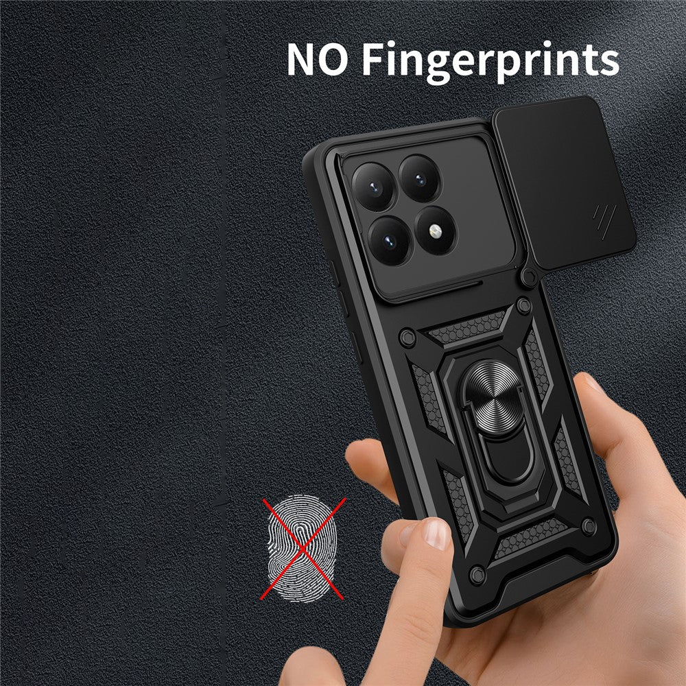 Xiaomi 15T-skal med skjutbart kameralock PC + TPU-stativmobilskal