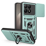 For Xiaomi 15T Case with Slide Camera Lid PC + TPU Kickstand Phone Cover