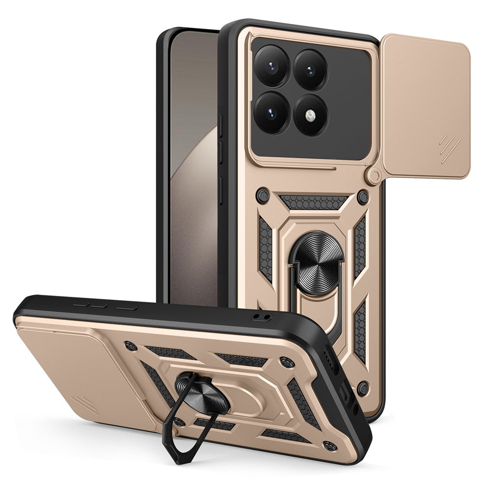 Xiaomi 15T-skal med skjutbart kameralock PC + TPU-stativmobilskal