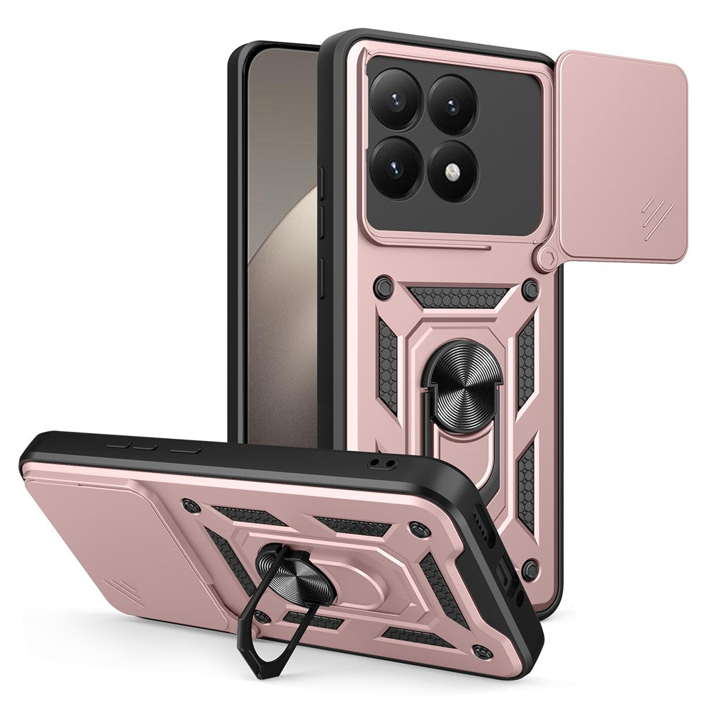 Xiaomi 15T-skal med skjutbart kameralock PC + TPU-stativmobilskal