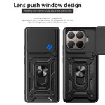 For Xiaomi 15T Pro Case with Slide Camera Lid PC + TPU Kickstand Phone Cover
