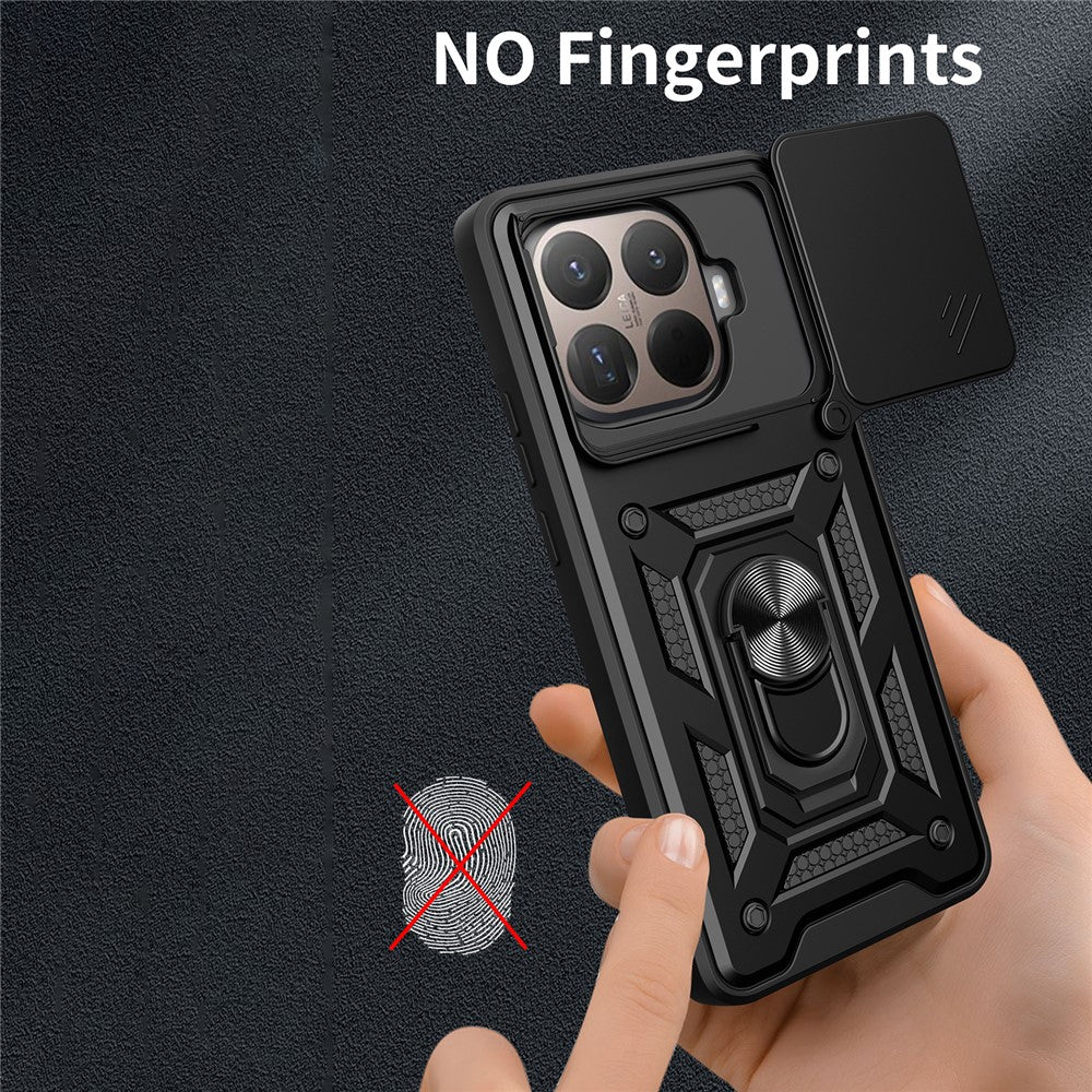 For Xiaomi 15T Pro Case with Slide Camera Lid PC + TPU Kickstand Phone Cover