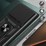 For Xiaomi 15T Pro Case with Slide Camera Lid PC + TPU Kickstand Phone Cover