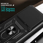 For Xiaomi 15T Pro Case with Slide Camera Lid PC + TPU Kickstand Phone Cover