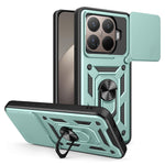 For Xiaomi 15T Pro Case with Slide Camera Lid PC + TPU Kickstand Phone Cover