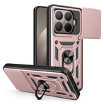 For Xiaomi 15T Pro Case with Slide Camera Lid PC + TPU Kickstand Phone Cover